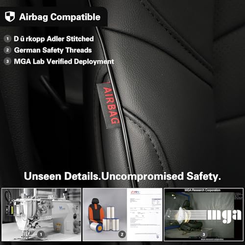 Image of EKR Rav4 Seat Covers Custom Fit for Toyota Rav4 (Hybrid) SE /XSE 2026, Car Seat Cover Full Set for SUV,Factory-Style Interior Upgrade, Easy-Wipe Protection,Faux Leather(Black)