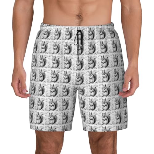 Short de bain homme respirant anti-irritation léger motif écureuil