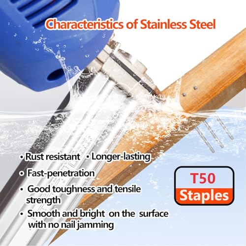 Image of Heavy Duty T50 Staples 1 /2 Inch 1680-Count 304 Stainless Steel