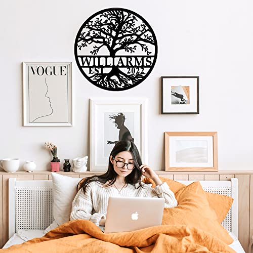Personalized Tree Of Life Metal Sign,Family Last Name Sign,Personalized Name Signs,Monogram Wall Decor,Family Wall Decor,Outdoor Metal Sign,Housewarming Gift For Couple, Wedding Gifts #TOP1