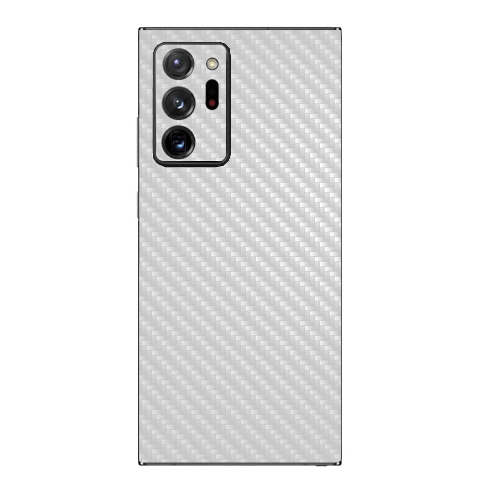 MightySkins Carbon Fiber Skin for Samsung Galaxy Note 20 Ultra 5G - Solid White | Protective, Durable Textured Carbon Fiber Finish | Easy to Apply, Remove, and Change Styles | Made in The USA