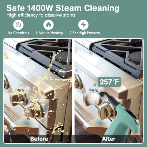 Image of COSTWAY Handheld MultiPurpose Steam Cleaner with 17 Pieces, 350ml Capacity
