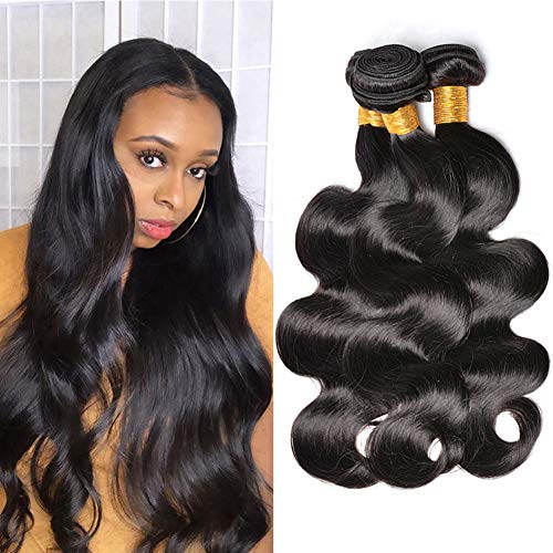 DFX Hair 8~30 inches Brazilian Virgin Human Hair Extension Body Wave Bundles 100g/Bundle 8A Natural Black Color Weft (24 26 28)