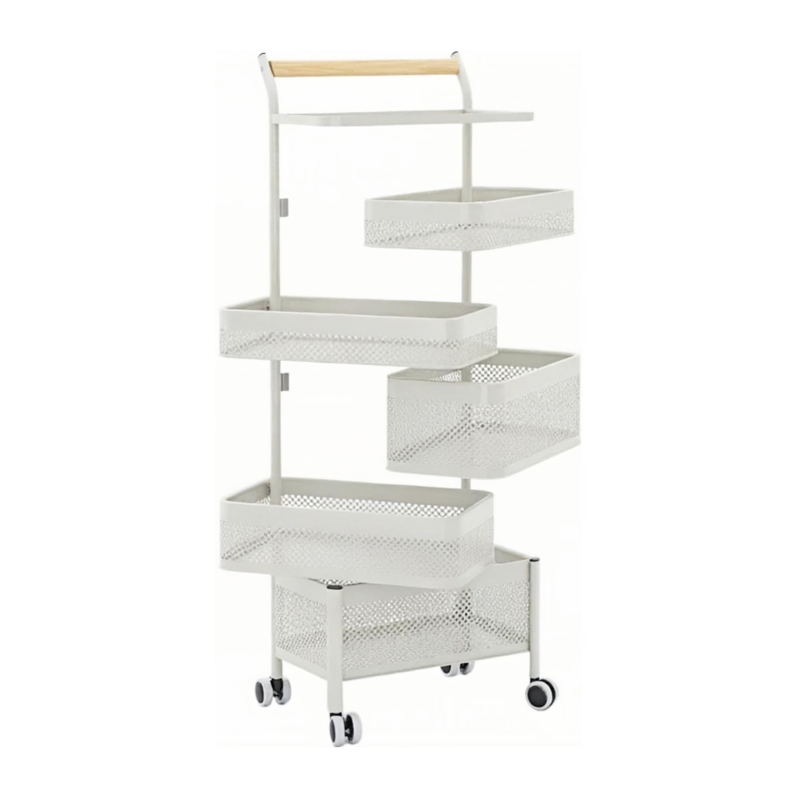 ZYYANSHOP Kitchen Storage Cart Mobile Home Utility Cart Snack and Vegetable Storage Rack Freestanding Rolling Shelf(Large)