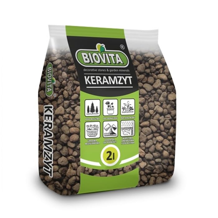 BirnePower Blähton Tongranulat Keramsit 8-16 mm Pflanzton Pflanzgranulat Mineral-Granulat Drainagematerial Sack 2L Hydro