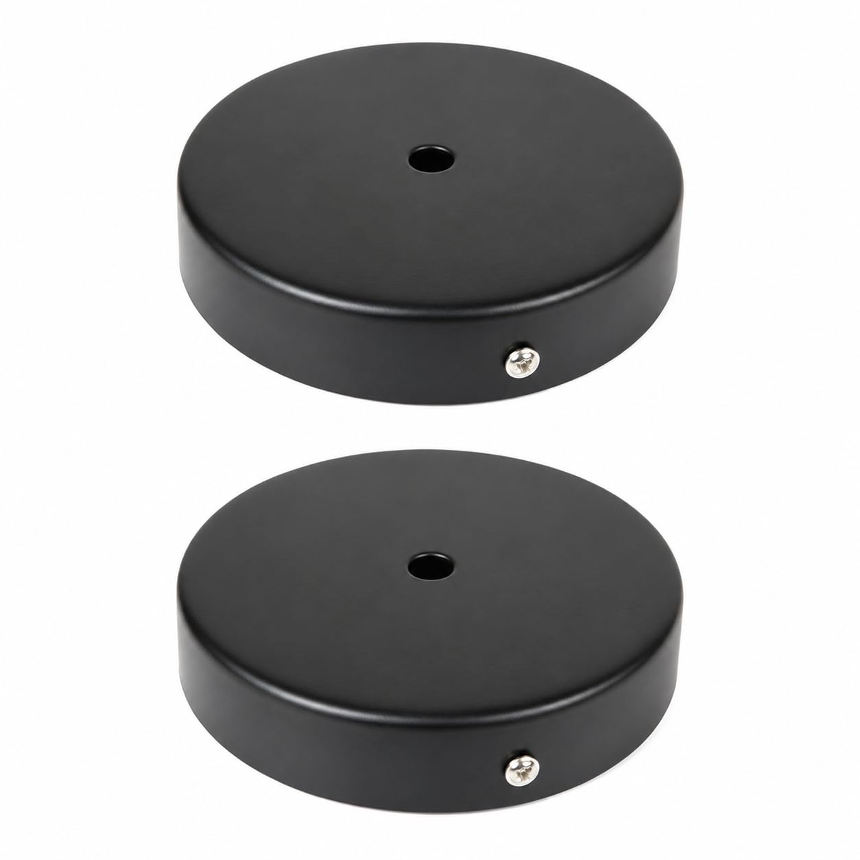 Simran Handicrafts 2 Pcs Ceiling Canopy Kit | 100mm x 20mm Metal Lamp Holder Base for Hanging Pendant Lights | Deep Single-Hole Light Fixture Plate for Chandeliers & DIY Ceiling Installation
