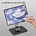 DOLOVIN Acrylic Swivel Tablet Stand for Desk, Adjustable Foldable Drawing Tablet Holder with 360° Rotating Base Compatible for iPad Pro Air Mini Kindle and More（Transparent Black）