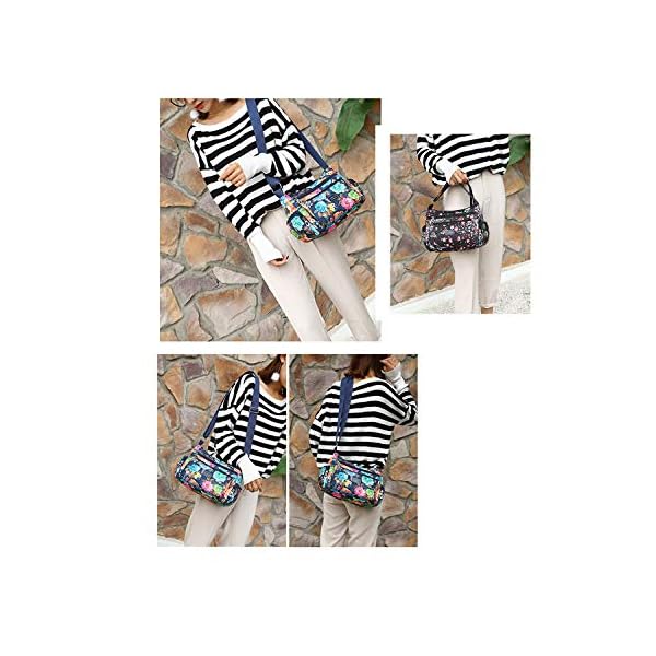 NOTAG Crossbody Bags for Women Nylon Shoulder Bag Floral Multi-Pocket Purses and Handbags (CH) - Image 7