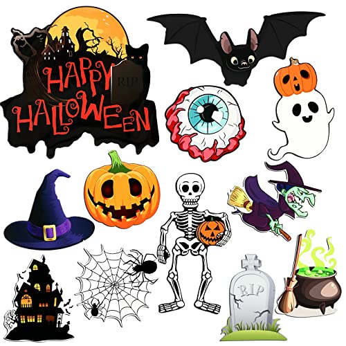 fridge magnets cars - 12 Pcs Halloween Magnet Fridge Car Magnets Pumpkin Ghost Refrigerator Decoration Stickers Garage Door Magnets Halloween Holiday Waterproof Magnetic Decals for Locker Home (Fresh Style)