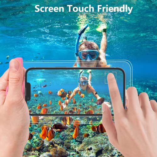 Vaks Waterproof Phone Pouch 2-Pack Universal Cellphone Waterproof Underwater Case Dry Bag For Iphone 13 12 11 Pro Max Xs Max Xs X Xr Samsung Galaxy Google Pixel Up To 6.9",Black+Pink #TOP6