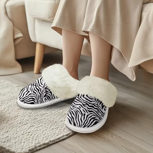 Jeiento Animal Print Slippers Cozy Comfy Plush Warm Slip-on Slippers Winter Fuzzy House Shoes3