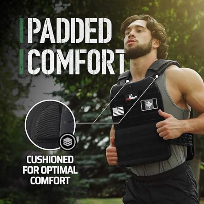 Amstaff Tactical Weighted Vest - Adjustable Weight Vests - Versatile Wearable Vest for Fitness Workouts, Strength and Endurance Training, Running