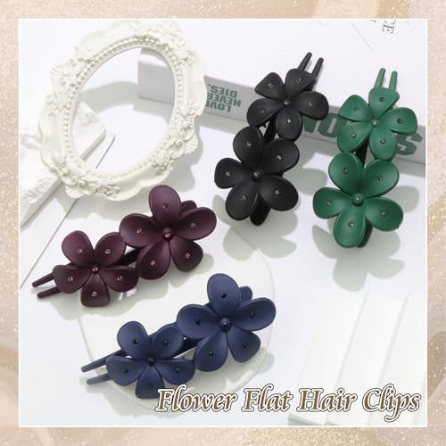 4 Piezas Multicolor Pinzas Planas para Cabello miniatura 2