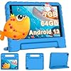 YESTEL Tablet per Bambini 8 Pollici Android 13, 7GB RAM 64GB ROM 1TB Espandibile, WiFi 6 BT 5.0, Controllo Parentale, App Educative, 3600mAh, 1280 * 800 HD, con Custodia Protettiva, Blu