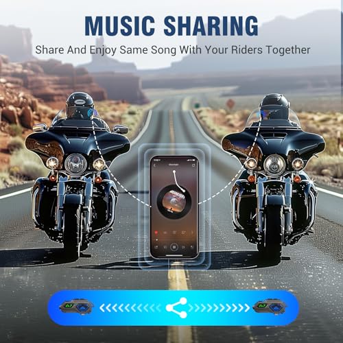 Image of EDYELL C8 Pro Motorcycle Bluetooth Headset,LED Emergency Lights,HiFi Stereo Calls,Wireless 50MM Earphone Helmet Bluetooth,IPX6 Waterproof,Compatible with All Helmets