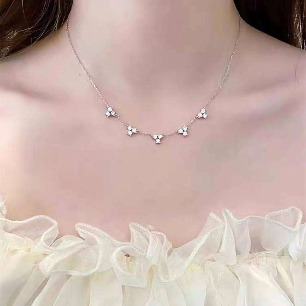 Moissanite Necklace for Women Sterling Silver Necklace with Heart Pendant Moissanite Diamond Necklace Jewelry Gifts for Wife Girlfriend Women Birthday Wedding Anniversary Valentines Day - Image 3