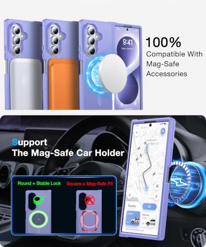 Image of NO.1 Magnetic for Samsung Galaxy Z Fold 8 Ultra Case with MagSafe | [Military Grade Drop Tested][Translucent][Anti-Fingerprint]Soft Silicone Bumper for Samsung Fold 8 Ultra Case,Light Purple