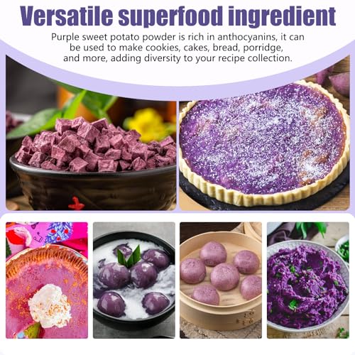 NutraBloom Purple Sweet Potato Powder, 8 Oz, Natural Food Coloring, Ube Powder, Rich Anthocyanin Superfood for Baking, Smoothies - Image 4
