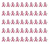 TANG SONG 50PCS Breast Cancer Awareness Lapel Pins Pink Ribbon Pins Hope Ribbon Lapel Pins for Charity Recognition, Public Event, Fundraiser, Survivor Campaign