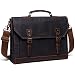 Messenger bag for men,Vaschy Vintage Waxed Canvas Leather Water Resistant 15.6 inch Laptop Satchel Business Briefcase Shoulder Bag Gray