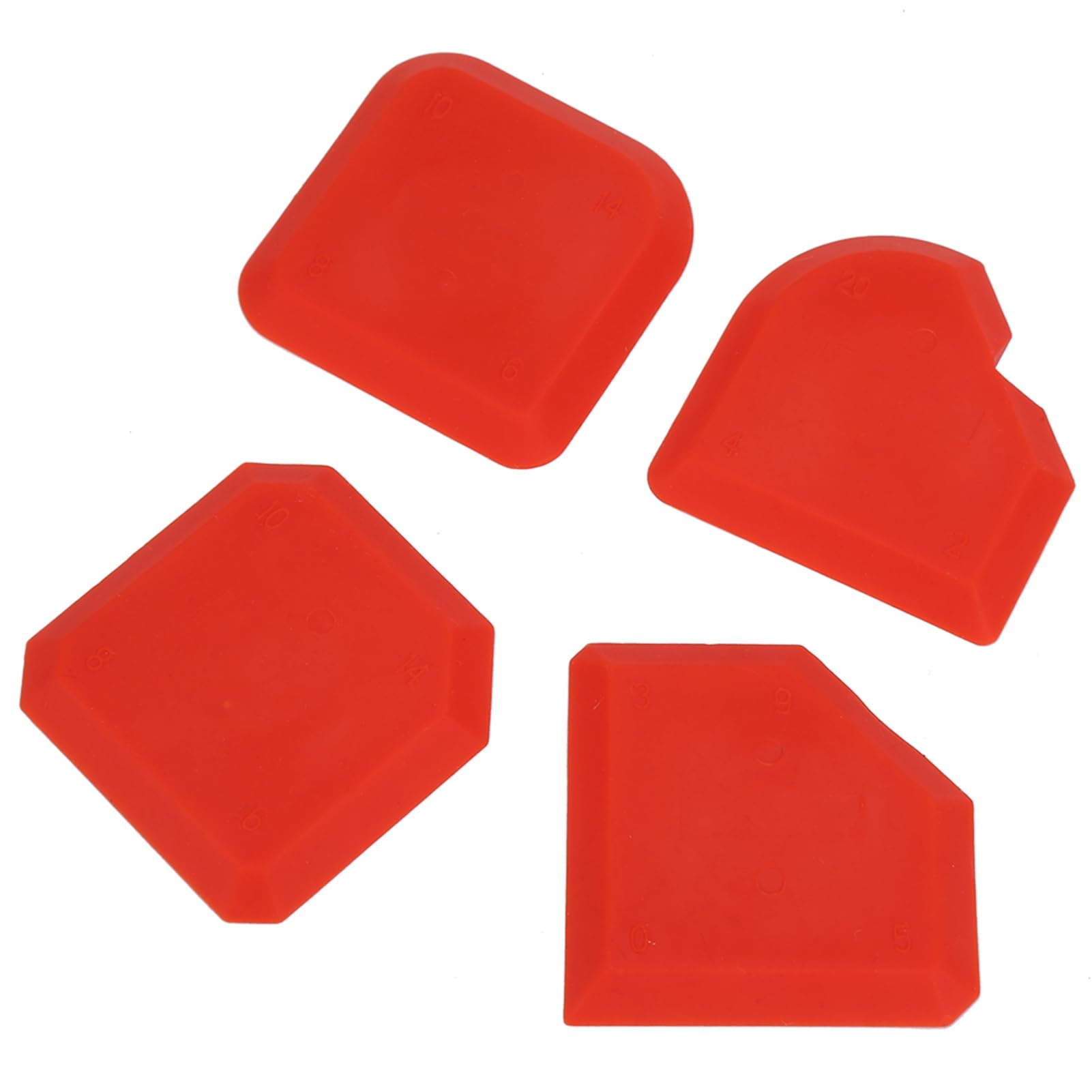 Juego de 4 herramientas de calafateo, herramienta de silicona, herramienta de alisado de calafateo, para cocina, baño, suelo, ventana, sellado, junta de fregadero, color rojo