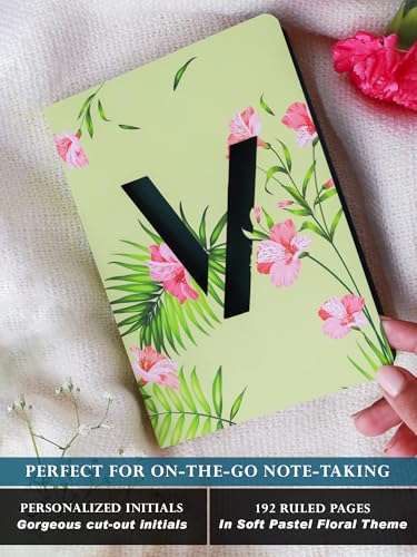 Image of DOODLE Monogram V Diary Gift Set with Tote Bag and Pouch | B6 Soft Bound Ruled Notebook | Stationery Gift Set for Women