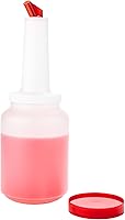 Vista 27 de Restaurantware - Botella vertedora de jugo de 2.5 cuartos de galón, 1 recipiente resistente a fugas para almacenar y verter - Tapa dispensadora, Rojo