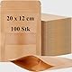 100 Stück Kraftpapierbeutel 20x12x4cm Papiertüten mit Fenster Papierbeutel Braun Luftdicht Kraftpapiertüten Druckverschlussbeutel Verpackungstüten für Kaffee, Getrocknete, Teeblätter, Nüsse