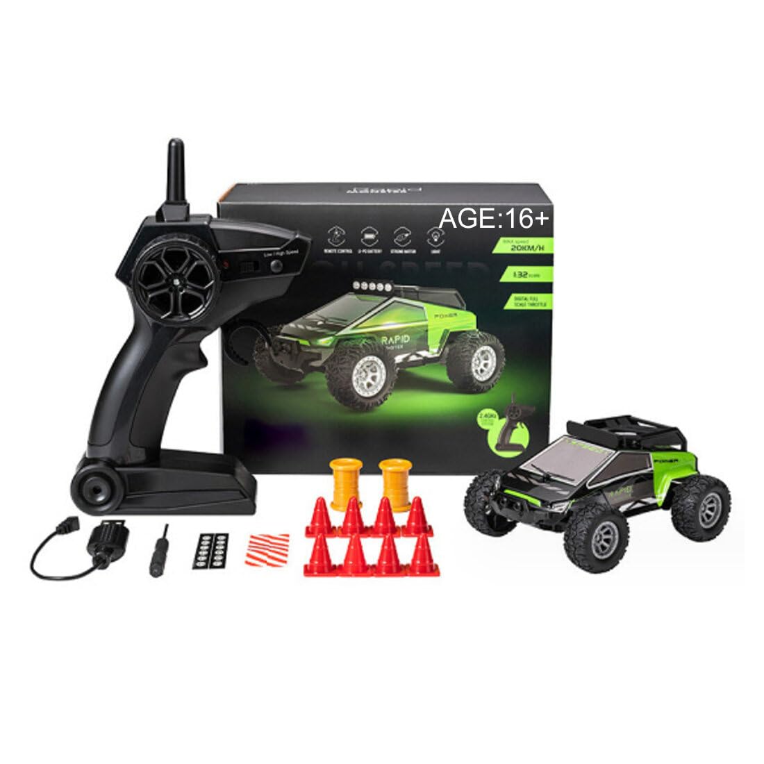 BAMBIX RC Off-Road Model, Electric Off-Road Vehicle Model, 801 1/32 2.4G RC Vehicle, RC Mini Electric Drift Vehicle Model, Halloween Surprising Car Gift for Boys (RTR Version)