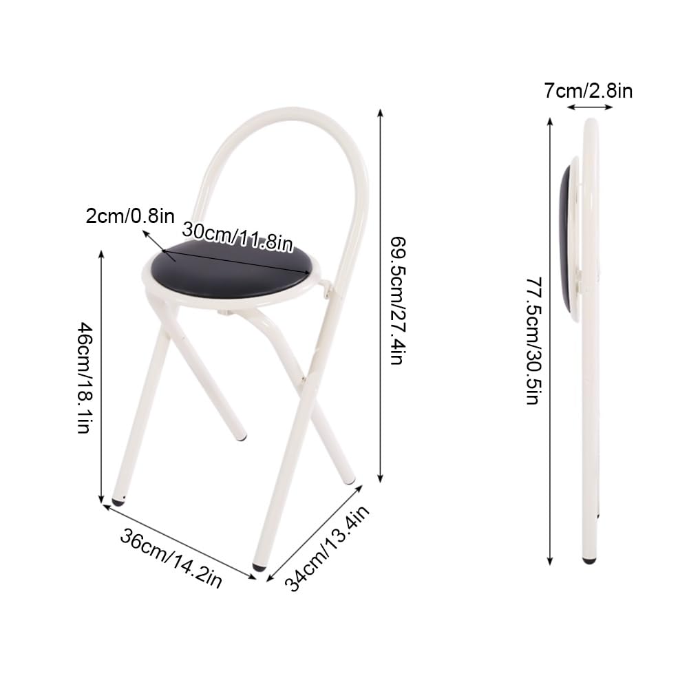 Ol portatile pieghevole con schienale slish rotondo in pelle ol per cucina casa & uso esterno design salvaspazio Ocns