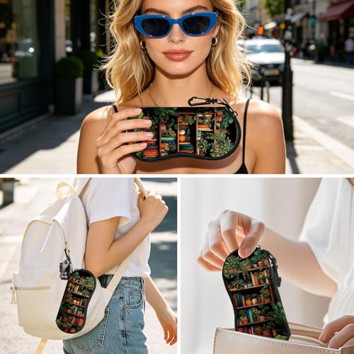 Image of Sunglasses Soft Case, Cute Ultra Light Portable Neoprene Zipper Eyeglass Glasses Case with Belt Clip for Men Women