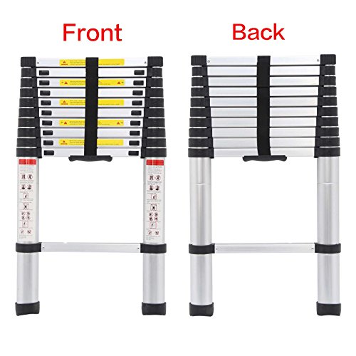 10.5 FT Aluminium Telescoping Ladder Extension Steps AntiSlip Rubber