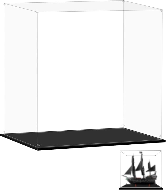 Vitrina para Lego 10365 Barco Pirata del Capitán Jack Sparrow, 27,55 x 11,81 x 27,55 pulgadas (70 x 30 x 70 cm), proteja sus objetos coleccionables del polvo con una vitrina transparente