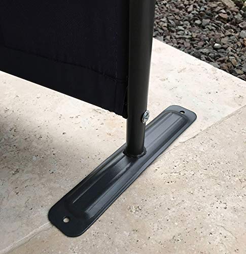 QUICK STAR Paravent 3 Teilig 170 x 165 cm Stoff Raumteiler Trennwand Balkon Sichtschutz Stellwand Faltbar Schwarz