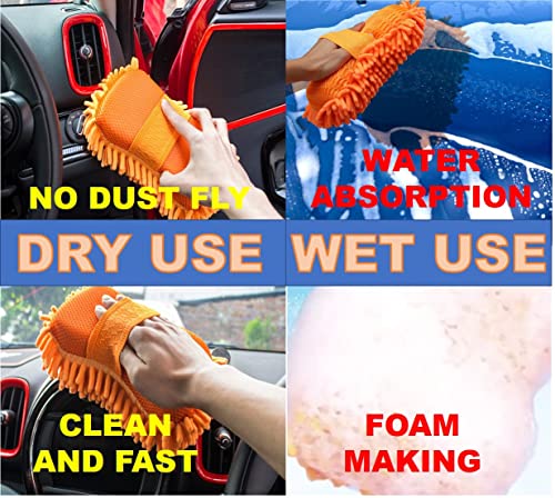 Electrostatic Hand Duster For Fast Cleaning Sensitive Surface, Non Feather Type, No Dust Fly, Desk Car Dust Brush, With Modified Washable Chenille Microfiber #TOP6