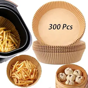 Air Fryer Disposable Paper Liner | Round Air Fryer Parchment Paper | Baking Paper for Air Fryer | Food Grade Parchment Paper Sheets for Air Fryer | Oil Proof Water Proof Air Fryer Paper | 300 pcs |