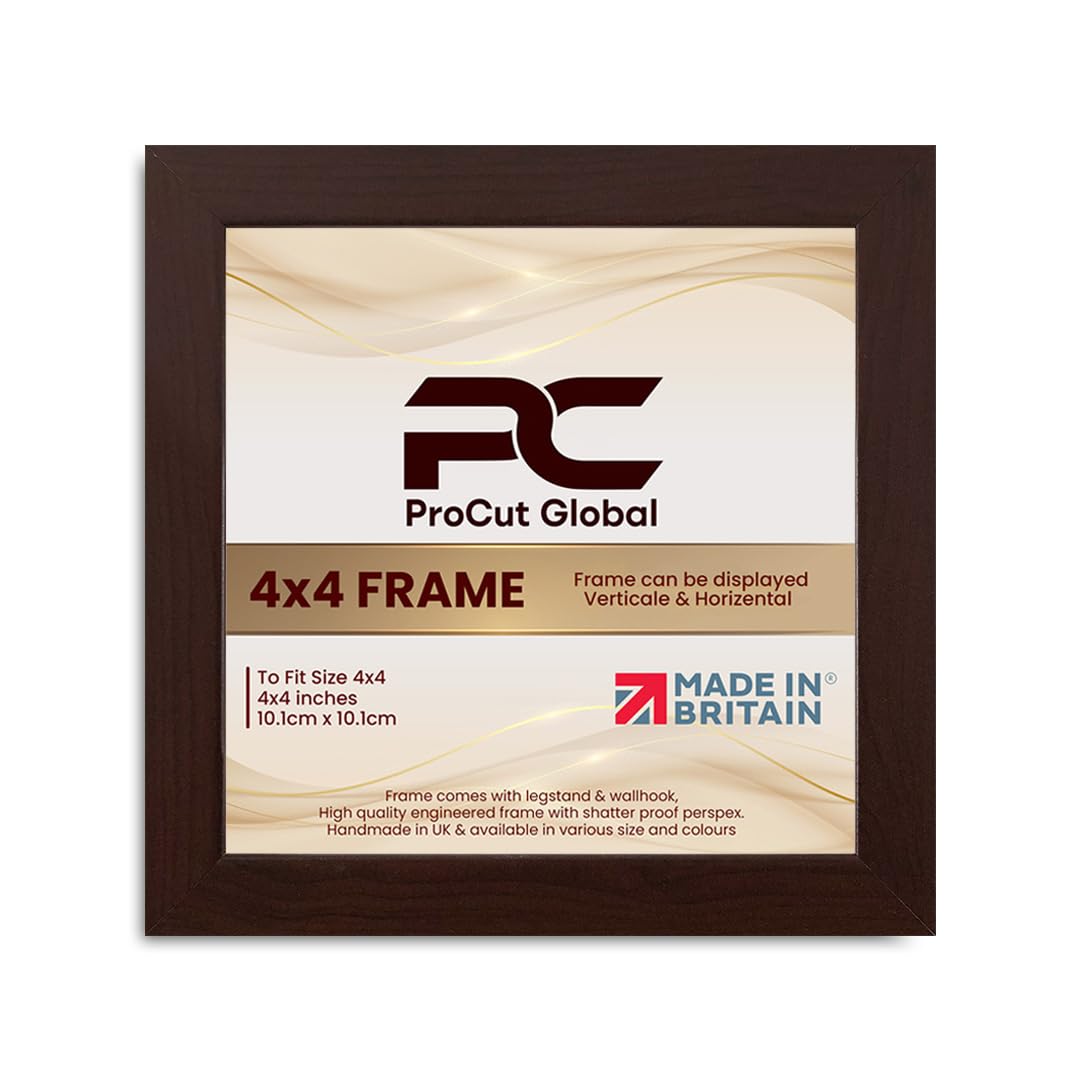 Procut Global 4X4 Rose Wood Picture Frames - Modern Wooden Photo Frame with Shatterproof Perspex for Wall or Tabletop - Perfect for Posters, Certificates, Prints - Sizes & Colors Available