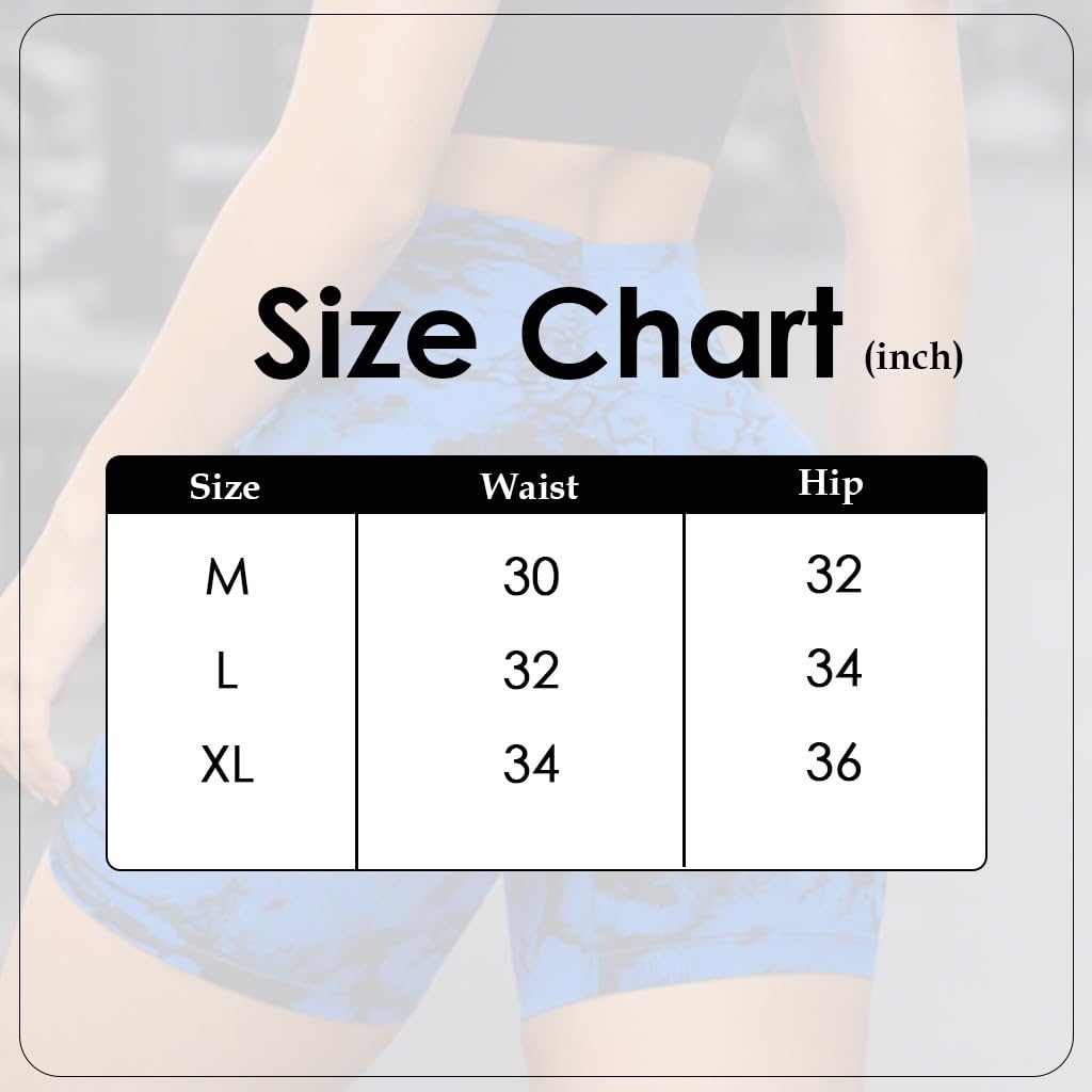 Fshway Butt Lifting Workout Shorts for Women Athletic Yoga Skin Fit Tights Running Shorts Tie Dye Scrunch Biker Shorts | High Waisted Activewear Shorts for Yoga Cycling (in, Alpha, L, Regular, Grey) 2