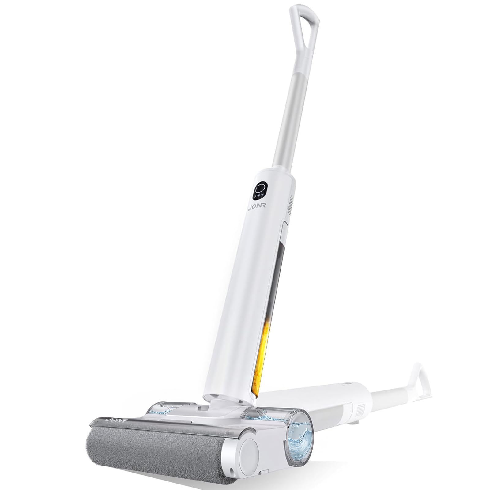 JONR S20 Pro 水拭き掃除機【日本最小体積＆省スペース設計】180°フルフラット 3.2kg超軽量 自走式 乾湿両用 吸引・水拭き同時清掃 コードレス掃除機 25000pa ダブルコーム毛絡み防止 逆流防止 水漏れゼロ 8.3cm極薄ヘッド ベースステーション充電 スマート吸引調整 フロアクリーナー 床拭き/ハードフロア/家具の隙間に適用 家庭用/店舗用/小さい部屋用