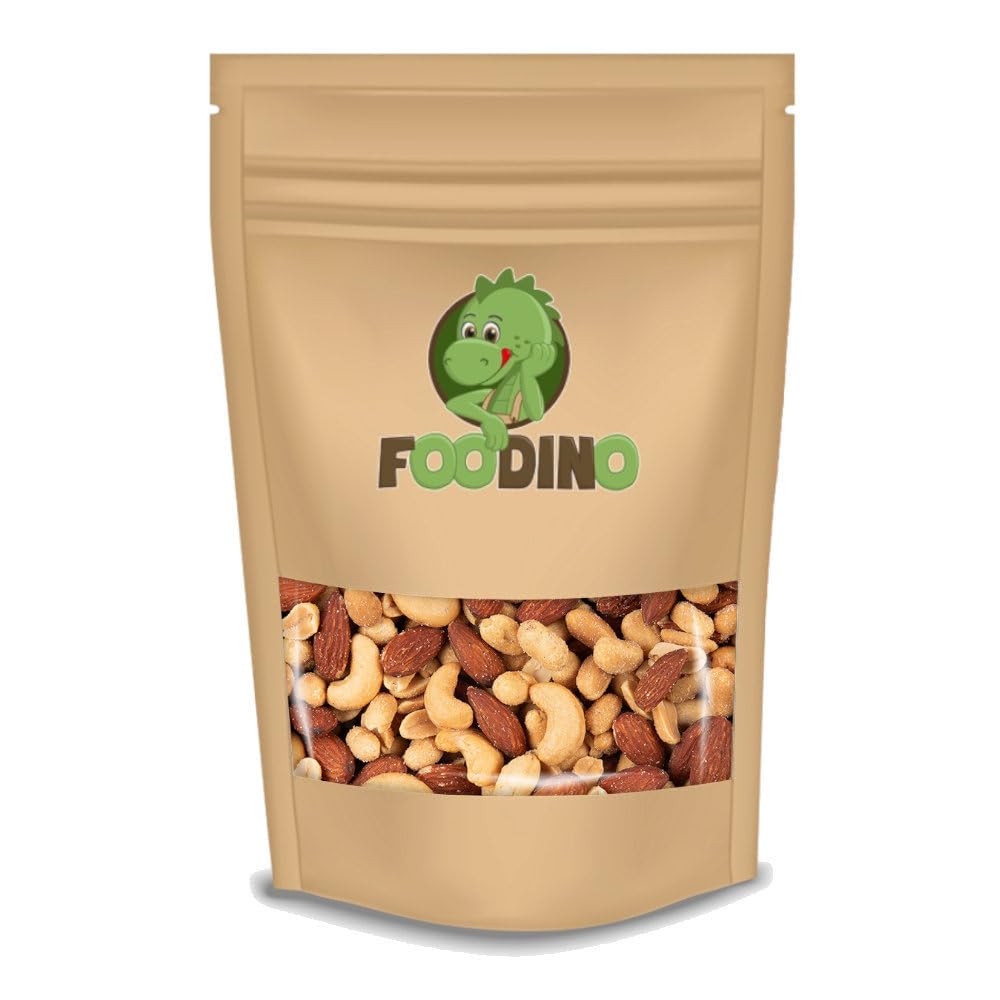 Nuss-Trio geröstet und gesalzen – Nuss Mix – bestehend aus Cashewkerne, Mandeln und Erdnüsse alle sind geröstet/gesalzen – Foodino (1kg – 5kg) (1 kg)