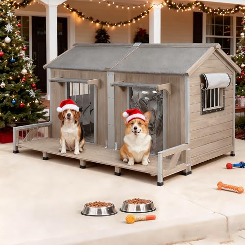 Gowoodhut 55.5" Extra Large Wooden Dog House