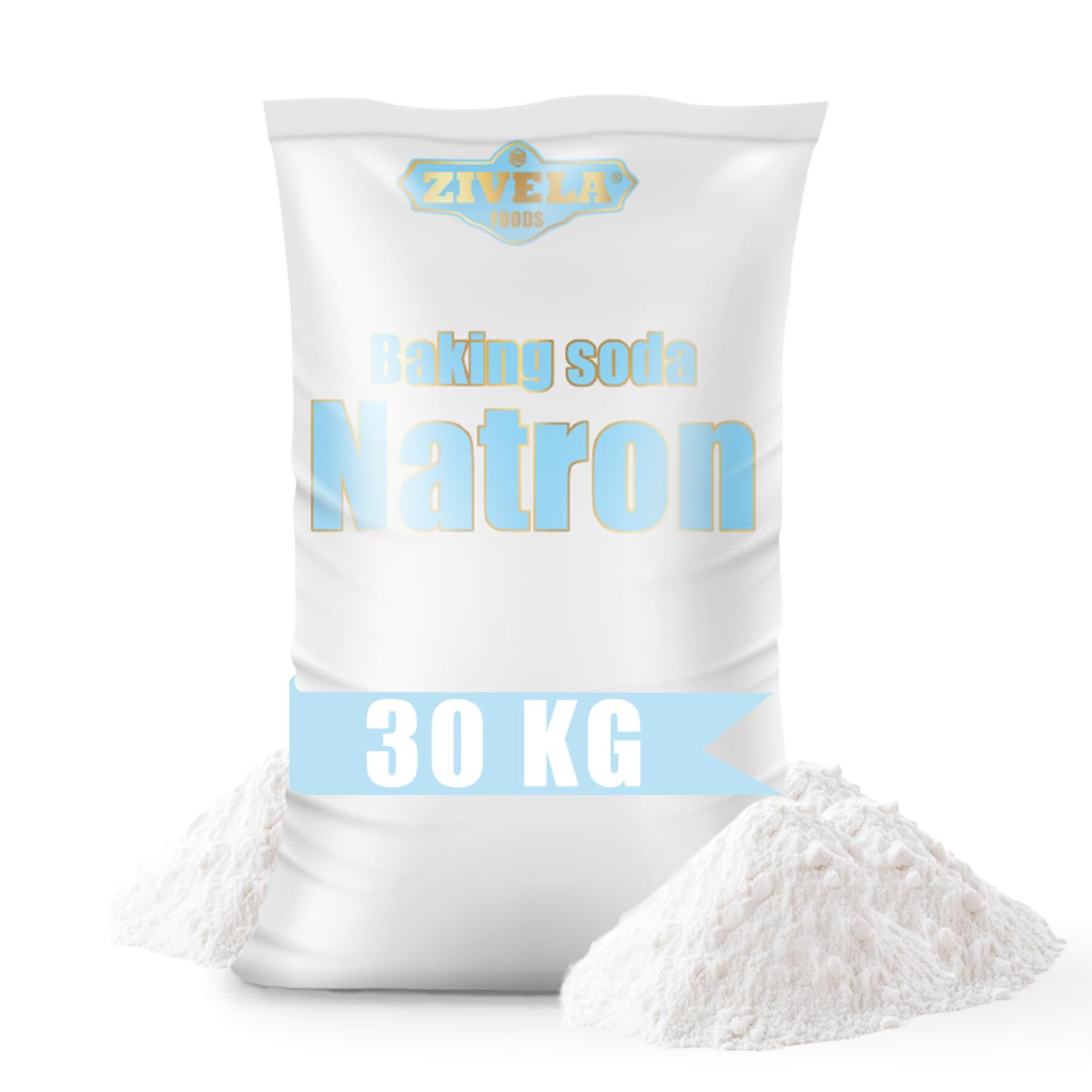Natron pulver, Baking Soda 30kg | Natriumbicarbonat, Natriumsalz | 25kg + 5kg Gratis | Natron E500 Backsoda 100% Rein, Lebensmittelqualität