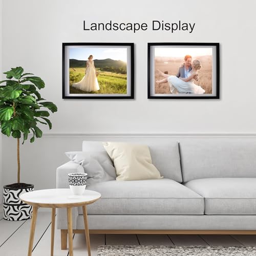 30x40cm(12x16Inch) Black Boxed Photo Frame Set of 3 with Acid Free Mount for 11X14'',12x16Inch Black Poster Frame with Acid-Free Mat for Wall Mounting,11x14'' Frame 3Pack - Image 4