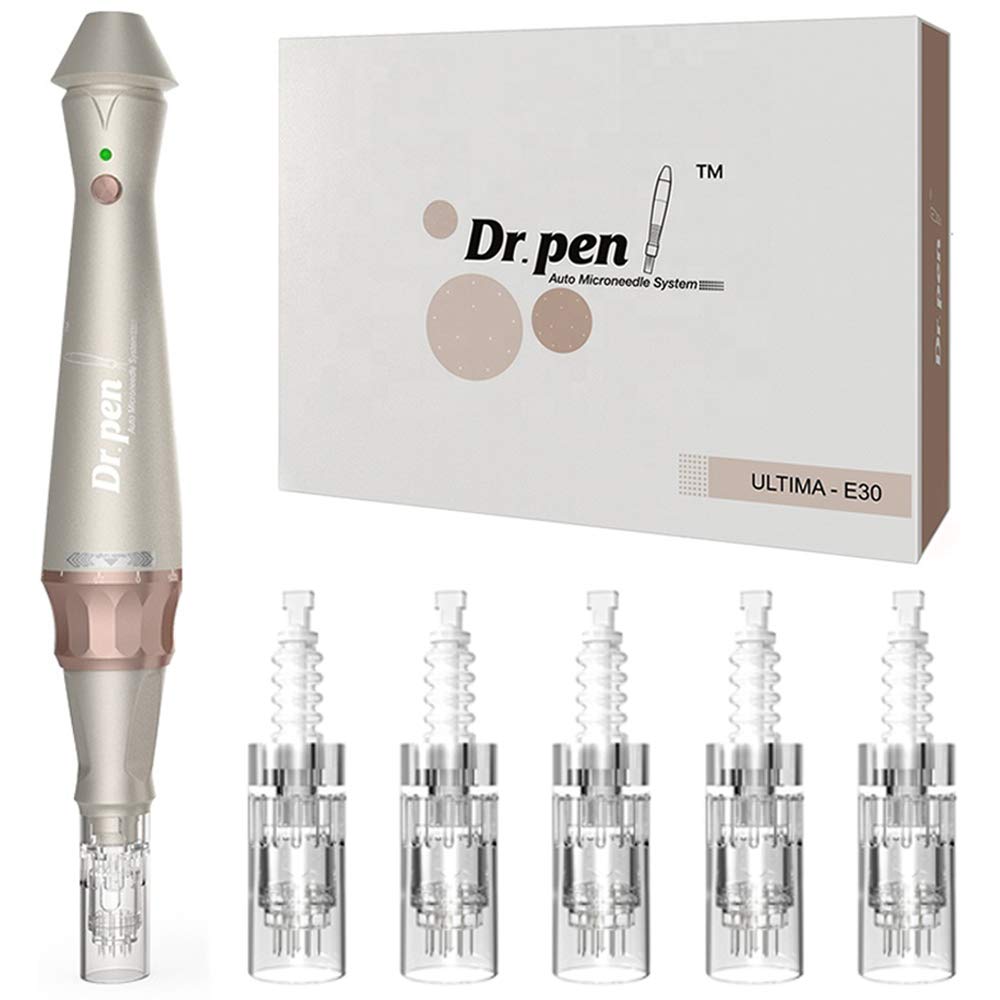 Dr. Pen Ultima E30 Professional Microneedling Pen - Electric Wireless Derma Auto Pen - Best Skin Care Tool Kit for Face and Body - 2 Pcs Cartridges