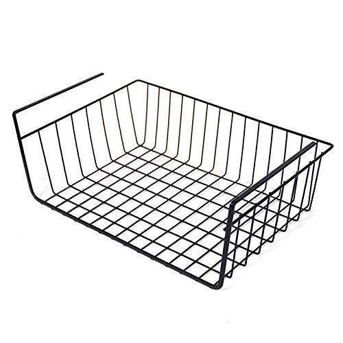 PIKIFY Combo Pack of 1 Under Shelf Hanger Basket Steel Wire Rack Storage for Kitchen & Bathroom Organizer Assorted Colour: Black (28x26x15CM) (Made in India) (B082P29CDF) Amazon Price History, Amazon Price Tracker