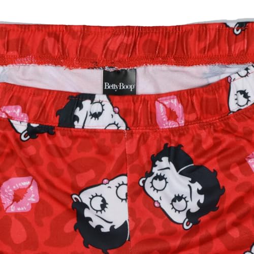 Mad Engine Betty Boop Pajamas Women's Cheeta Print and Lips AOP Lounge Pajama Pants3