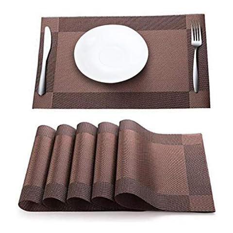 oenbopo Silicone Placemats, Pack of 6 Placemats Waterproof Heat Resistant Table Mat Non-Slip Placemat for Dining Table Cover