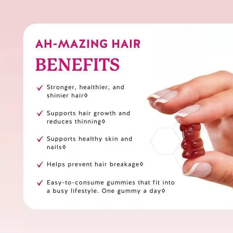 𝐁𝐢𝐨𝐭𝐢𝐧 𝐆𝐮𝐦𝐦𝐢𝐞𝐬 - per capelli, pelle e unghie, per una crescita più rapida dei capelli, unghie più forti e una pelle sana - Vegano