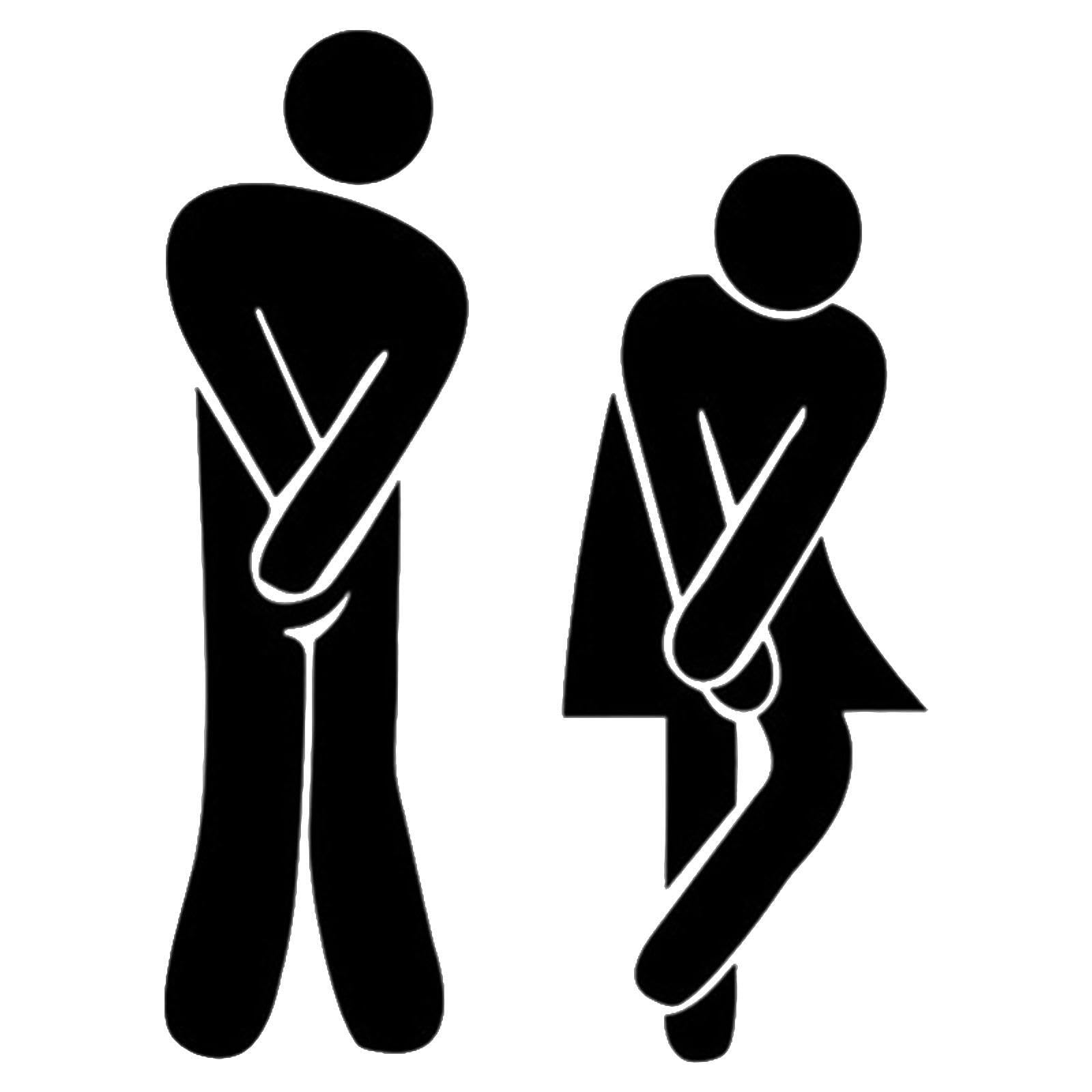 Zambuph Men And Women Restroom Signage Decor Acrylic Self Adhesive Back Stylish Size Sturdy Lightweight Elegant Looks Restaurant Commercial Restroom Sign, Black