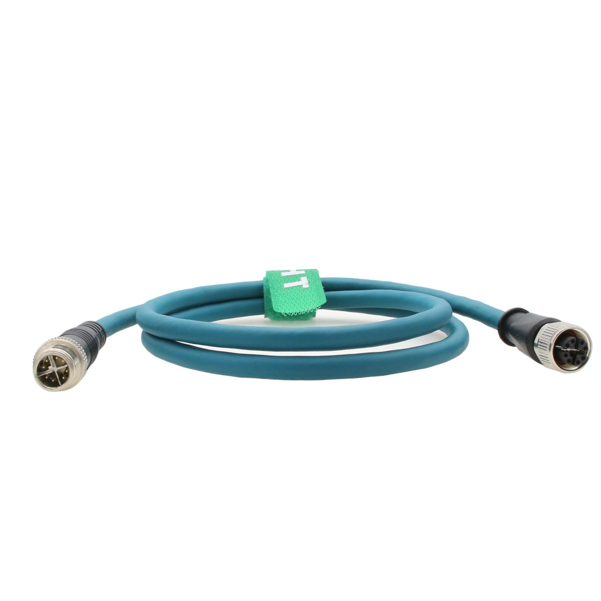 HangTon M12 8 Pin X-Coded Machine Vision Sensor Code Reader Camera Ethernet Network Extension Cable for Basler Cognex DataMan Kathrein Keyence Baumer Sick Datalogic Railway Automation 1M